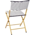 thumbnail image 6 of ZXNYH Rouen Set of Two Folding French Bistro Chairs in PE Rattan with Metal Frames for Indoor and Outdoor Use, Set of 1, Black/White, 6 of 8