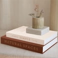 thumbnail image 4 of Aokeyee Decorative Books Storage Boxes Set of 2 Linen Fabric Textured Faux Books for Coffee Table & Office Bookshelf Decor, 4 of 9