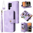 thumbnail image 1 of for Samsung Galaxy S23 Ultra Wallet Case, [Card Slots] PU Leather ID Credit Holder Folio Flip Kickstand Magnetic Clasp Phone Cover & Lanyard & Shoulder Strap for Galaxy S23 Ultra 6.8 inch,Purple, 1 of 6