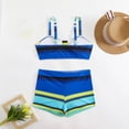 thumbnail image 6 of Qingpeng Women's Plus Size Printed Tankini Set with Wide Straps Two Piece Bathing Suit with High Waist Boyshort Bottom, 6 of 6