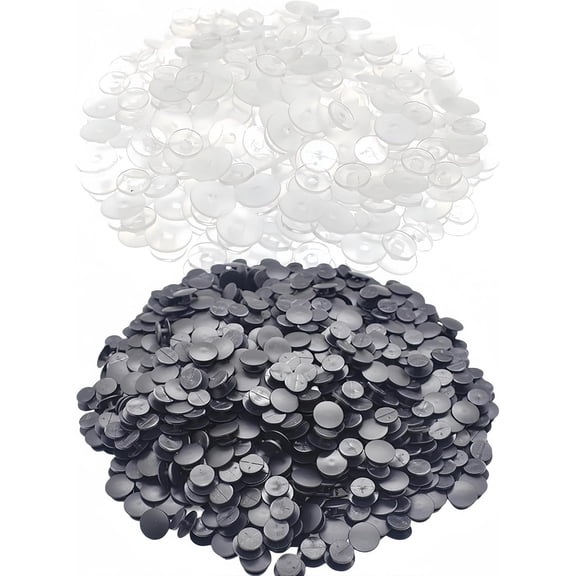 Buckle  Buttons, 100 count Round Buttons DIY Shoes Accessories for , Wristband Charm Backs (Black & Transparent)