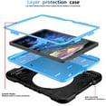 thumbnail image 2 of Dteck Case for iPad 11-inch (A16) 2025/iPad 10th Generation 10.9 inch 2022,Heavy Duty 3-Layer Protection Case Shockproof Hand Grip 360 Rotating Kickstand Hard Cover with Shoulder Strap,Black+Blue, 2 of 8