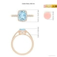 thumbnail image 4 of ANGARA Natural Rectangular Cushion 1.2 ct Aquamarine Halo Engagement Ring in 14K Rose Gold for Women (Size-8x6mm) | March Birthstone, Anniversary, Jewelry Gift for Women | Natural Aquamarine Ring, 4 of 9