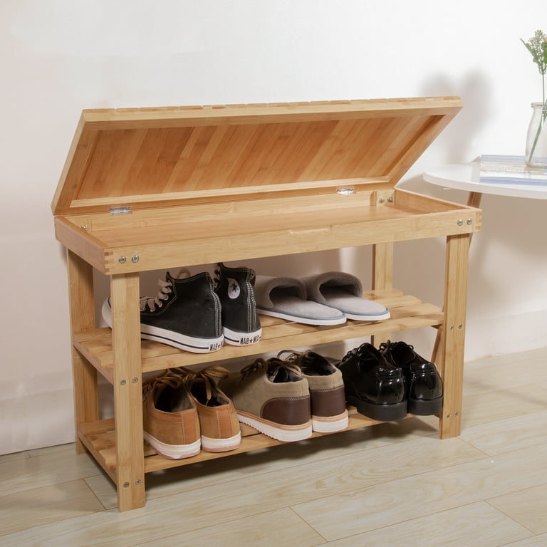 HOMEMORE Shoe Cabinet Shoe Rack for Entryway with Sitting Stool Shoe  Storage Cabinet for Entryway Shoe Rack Three-Tier Shoe Cabinet Suitable for  Home