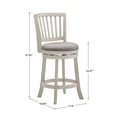 thumbnail image 7 of Weston Home Haas Slat Back Swivel Counter Height, Antique White Finish, Gray Linen, 7 of 7