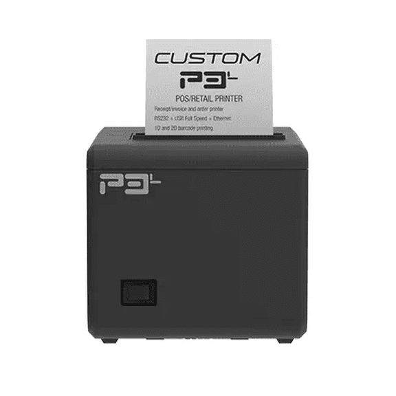 Custom America P3L Thermal Receipt Printer | USB, Serial & Ethernet | 200mm/s High-Speed | 203 dpi | Auto Cutter | 80/58mm Paper | Windows, Linux, Android, iOS Compatible