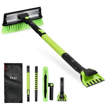 Best Choice Products 39" Extendable Snow Brush with Squeegee & Ice Scraper, Auto Snow Brush, Auto Ice Scraper - Lime