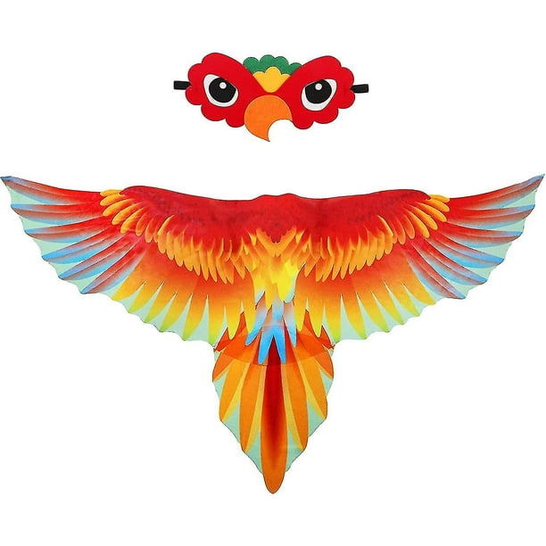 Bird-costume Parrot-wings For Kids With Bird Mask, Eagle Dress-up Wings For Girls Boys Halloween Role Play Party Favors zhangyuxiang LED