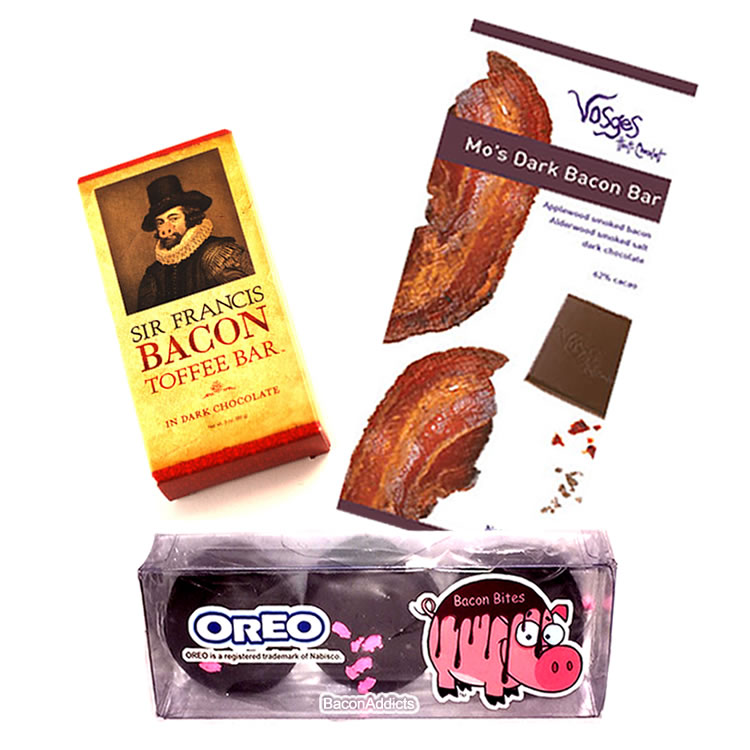 Dark Chocolate Bacon Taster Sampler Gift Pack (3pc Set) Vosges Dark Chocolate Bacon Bar,... by
