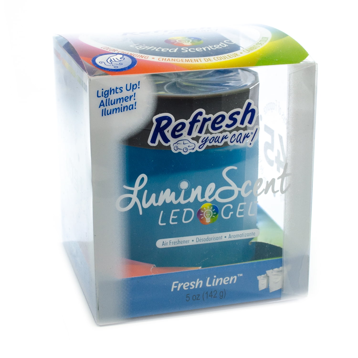 Refresh LumineScent LED Gel Color Changing Car Air Freshener, Fresh