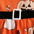 thumbnail image 6 of GYRATEDREAM Toddler Baby Girls Clothes Halloween Dress Cartoon Pumpkin Ghost Spider Print Outfits with Mesh Shawl Cover-up 2 Piece Set for 3-4Y Orange, 6 of 9