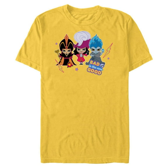 Disney Villains Chibi Bad is the New Good - Short Sleeve Blended T-Shirt for Adults - Customized-Yellow