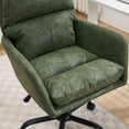 thumbnail image 4 of Leumius Office Chair with Black Base & Adjustable In Height,PU Leather Chair for Office Bedroom Dressing Table Green, 4 of 9