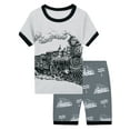thumbnail image 2 of WIBACKER for Boy 2-Pieces Pajama Set Toddler Kids Short Sleeve Sleepwear Little Boys Cotton 100% Train Summer Pjs, 2 of 12