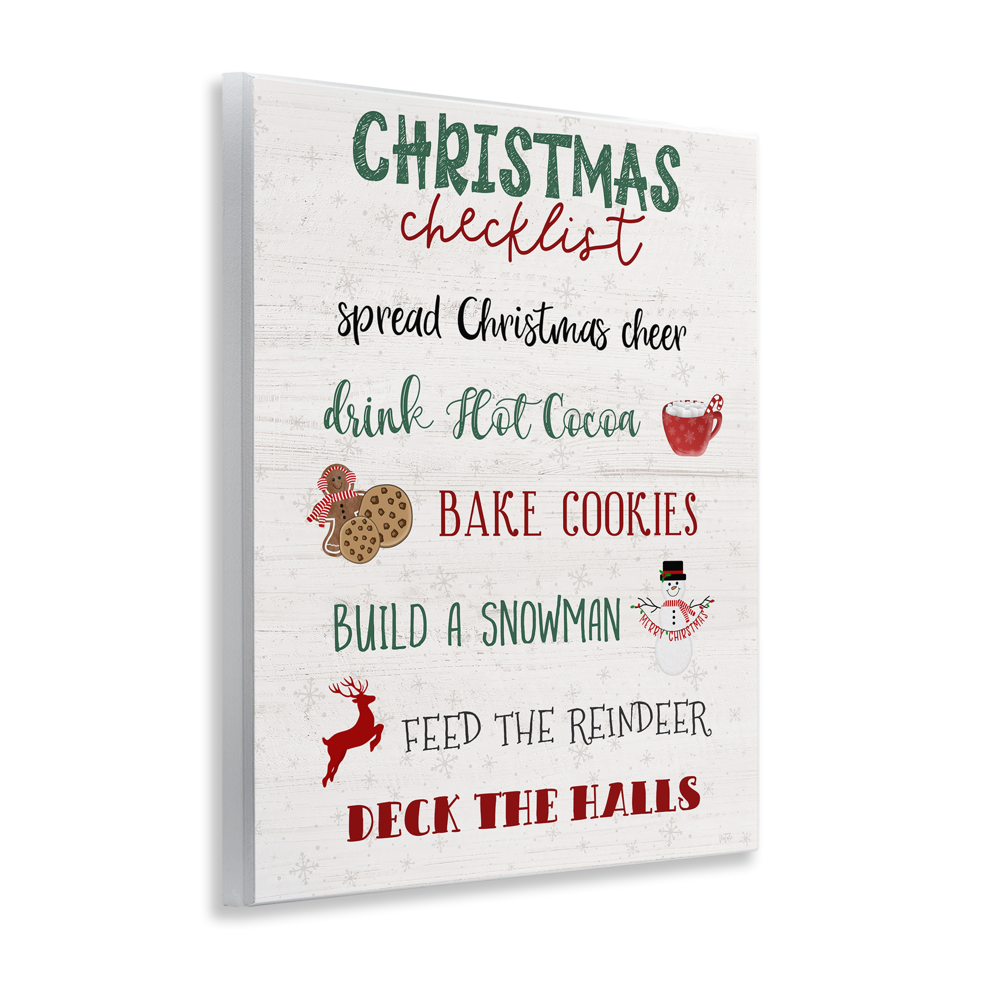 Stupell Industries Rustic Christmas Checklist Holiday Painting Unframed Art Prints Wall Art, 11 x 14