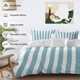 thumbnail image 3 of 3 Piece Aqua Striped Duvet Cover Set California King,Microfiber Comforter/Quilt Cover with Corner Ties and 2 Pillowcases,Modern Farmhouse Blue White Stripes All Season Bedding with Zipper Closure, 3 of 8