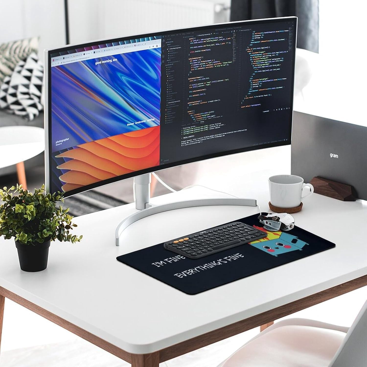 Dumpster on Fire Black Funny Mouse Pad Large Extended Computer Full Desk Pad 23.6x11.8 inch Computer Mouse Mat Keyboard for Home Office Gaming