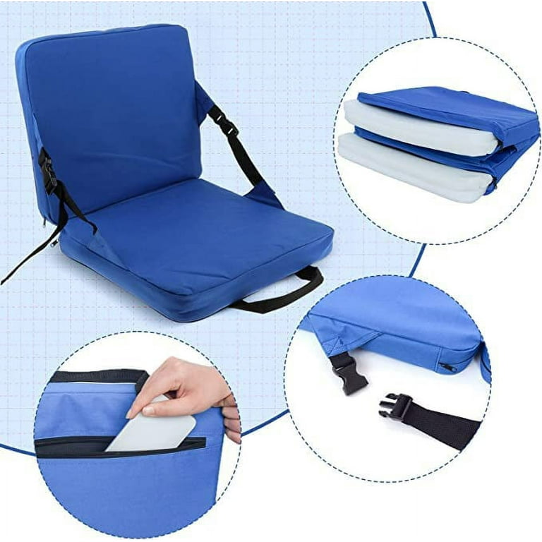 Besunbar 1pcs Stadium Seat for Bleachers with Back Support and Wide Padded Cushion  Stadium Chair - Includes Shoulder Strap and Cup Holder, Blue - Yahoo  Shopping