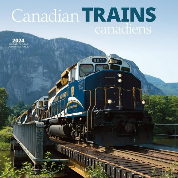 Wyman Publishing Trains Canadiens 2024 30.48x60.96 CM Mur Carré Calendrier, 9781525611452