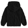 thumbnail image 4 of Lollipie Girls Fuzzy Fleece Hoodies Sweater Cable Knit Warm Sherpa Pullover Sweatshirt with Pockets 6-13 Years, 4 of 7