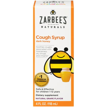 Zarbee's Naturals Children's Cough Syrup with Dark Honey, Natural Grape Flavor, 4 Fl. Ounces (1 (Best Cough Syrup To Use For Lean)