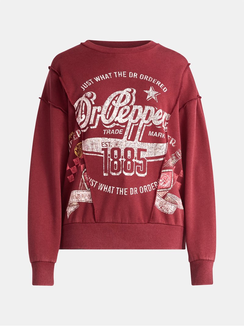 Dr. Pepper Women's Seamed Graphic Sweatshirt with Long Sleeves