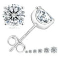 thumbnail image 2 of KRKC Moissanite Earrings Moissanite Studs 14K White Gold Plated 925 Sterling Silver Earring Gifts for Women Men 1ct-3ct D Color VVS1 Brilliant Round Cut Jewelry, 2 of 5