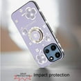 thumbnail image 4 of For Motorola Moto G 5G 2025 Diamonds Bling All Around Edges Sparkly Glitter Hybrid with Ring Stand Holder Fashion Good Luck Cover, XPM Phone Case [Purple], 4 of 10