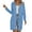 Blue, variant on Women's Long Sleeve Knitted Jacket Mid Length Button Solid Ice Silk Knitted Cardigan For Women's Fashion Comfort Contemporary Wear White XXL