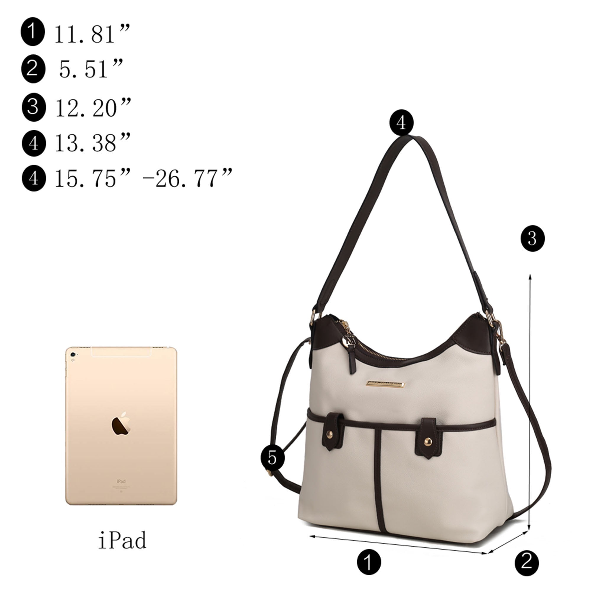 MKF Collection Harper Vegan Color Block Leather Women Shoulder Bag by Mia K - Black MKF Collection Harper Vegan Color Block Leather Women Shoulder Bag by Mia K - Black