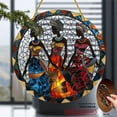 thumbnail image 7 of 2D Flat, 1pc African Women Sun Catcher Circular Acrylic Sign with Stained Effect, Vibrant Bohemian Cultural Artwork for Home Decor, Kwanzaa Wedding Party Window Hanging Decorations.8x8inch, 7 of 7