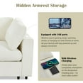 thumbnail image 6 of 133'' Sectional Sleeper Sofa, 4 Seaters Modular Sleeper Sofa Couch with Storage Armrest, Comfy Convertible Sofas with Ottomans, for Living Room, Beige, 6 of 9