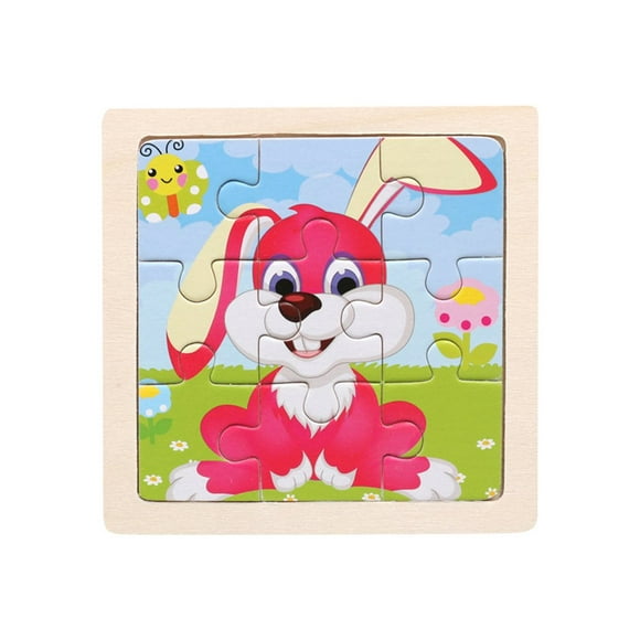 Small Puzzle Children's Puzzle 9 Pieces Of Woody Forest Animal Story Puzzle