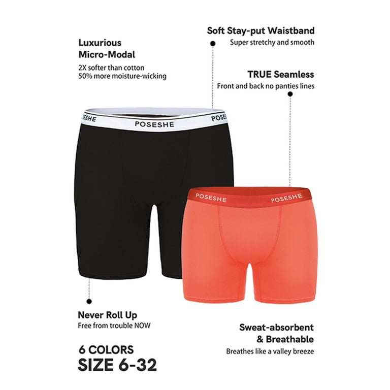 6 Plus size Boyshort sport Active Wear Yoga Seamless Panties Undies  Underwear