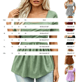 thumbnail image 4 of IMENGL Women Short Sleeve T-Shirts Basic Peplum Waist Neck | Peplum Cotton Neck Color Blouse Casual Loose Tops for Women Short Sleeve,M-XXL, 4 of 6