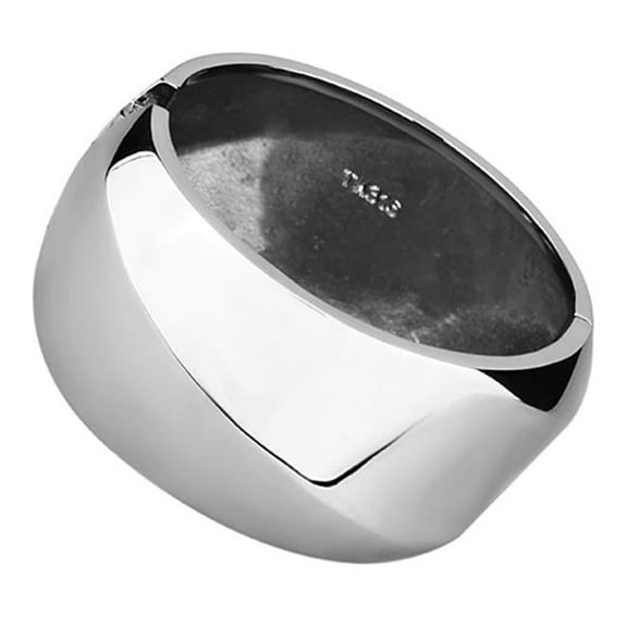 Alamode TK1153-6.75 Women High Polished Stainless Steel Bangle with No Stone in No Stone - 6.75 in.