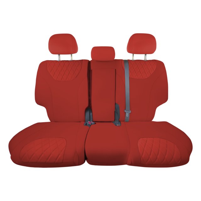 For 2019–2023 Hyundai Santa Fe FH Group Custom Fit Neoprene Waterproof Car Seat Covers - Rear Set Solid Red