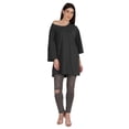 thumbnail image 5 of Inkmeso Solid Boyfriend T-Shirt Top For Women Loose Fit Long Sleep Shirt Tee, 5 of 8