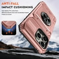 thumbnail image 4 of Armor Case for iPhone 13 Pro Max Heavy Duty Kickstand Case with Rotate Ring Stand & Card Holder Slot,Support Magnetic Car Mount Shockproof Rugged Back Phone Case For iPhone 13 Pro Max, Rosegold, 4 of 7