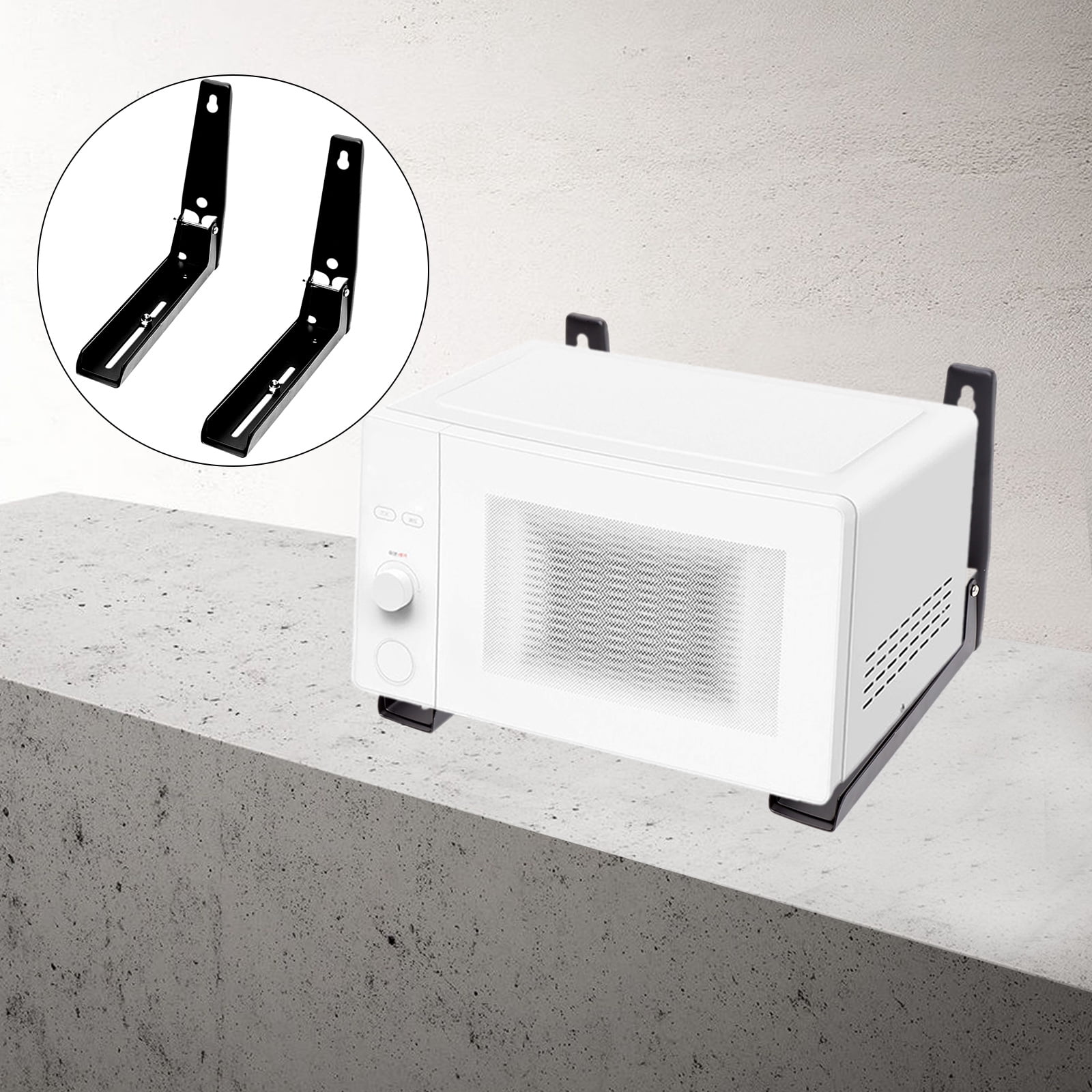 Wall Mounted Microwave Bracket, Foldable Stainless Steel Shelf, 1 Pair of Microwave Brackets For Ceramic Tiles, Marble, Solid Wood, And Cement Walls.