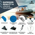 thumbnail image 6 of KNOX 2 Bow Bimini Tops for Boats, Boat Canopy Kit, 600D Canvas, Stainless Steel Bimini Top Hardware, Storage Boot, Fits Most Small Boats & Inflatable Boats, 63" L x 43" H x 39"-55" W (Pacific Blue), 6 of 7