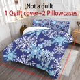 thumbnail image 3 of Yspwyqan Winter Blue Snowflake 3 Piece Bedding Set Full, Soft Breathable Bed Set for Winter Holiday Bedroom Decor, Includes 1 Quilt Cover and 2 Pillow Shams, 3 of 7