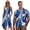 Blue Polynesian Flower, variant on His and Hers Summer Outfits Blue Polynesian Flower Matching Hawaiian Outfits for Couples Washable Men’s Hawaiian Shirt with Soft Fabric for Romantic Date Gifts for Couples