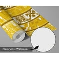 thumbnail image 6 of S4Sassy Self-Stick Decorative Boho Wallpaper, Circular Stripes Wall Paper, Plain Vinyl Waterproof Contact Paper, Yellow, 25"X240" Removable Renter Friendly Wall Covering For Bedroom, Dining Room, 6 of 9