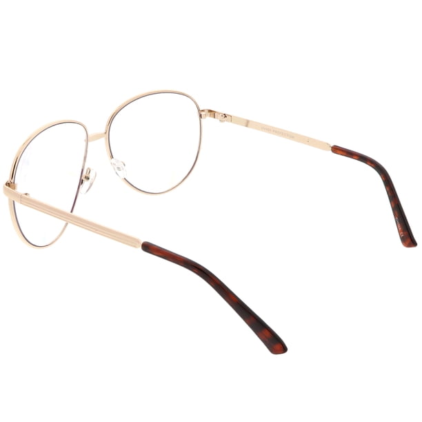 Oversize Classic Metal Aviator Eye Glasses With Clear  display picture 1