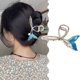 thumbnail image 1 of Pinza para el pelo de cola de pez azul, pinza para el pelo de perla dulce, pinza para el pelo para niña, pinza de tiburón Simple, accesorios para cabello femenino de sirena JM, 1 of 5