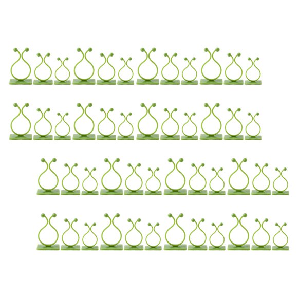 OUNONA 90 Pcs Clips de Jardin en Plastique Vert Autocollants pour Plantes avec Design de Notrace pour Montage Mural