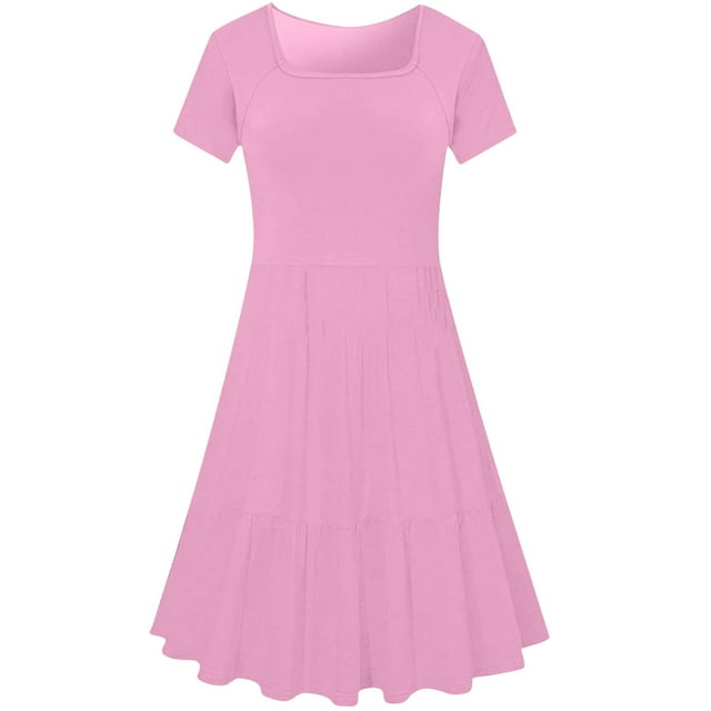Robes d'Été à Fleurs Robes Unies pour Femmes Été Décontracté Sans Manches Plissé à Nouer devant Plissé Mini Robe de Plage Vacances avec Poche