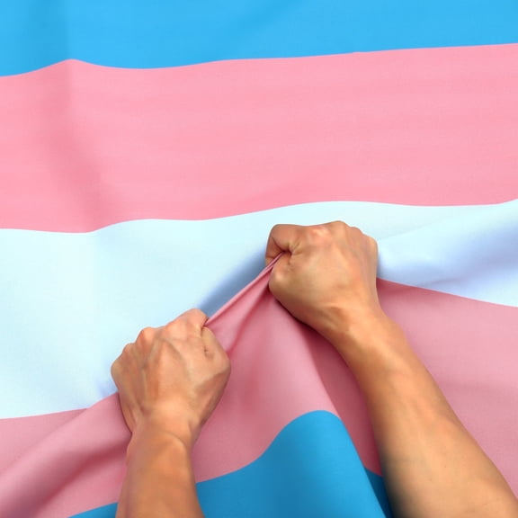 Anley Rip-Proof Technology Double Sided 3-Ply Transgender Flag 3x5 Foot - Pink Blue Rainbow LGBT Flags 300D Polyester