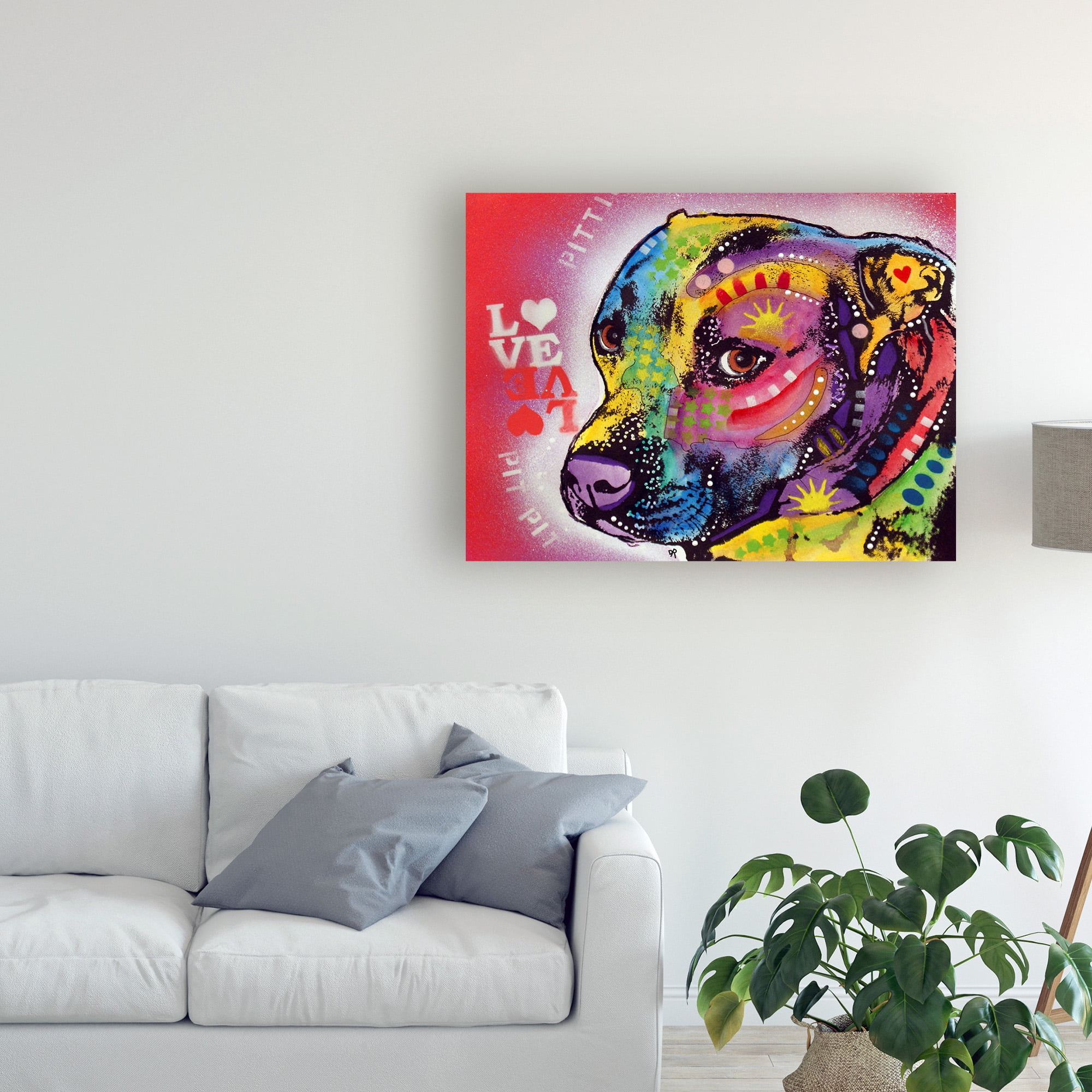 Trademark Fine Art 'Gratitude Pit Bull Pittie Love ' Canvas Art by Dean Russo